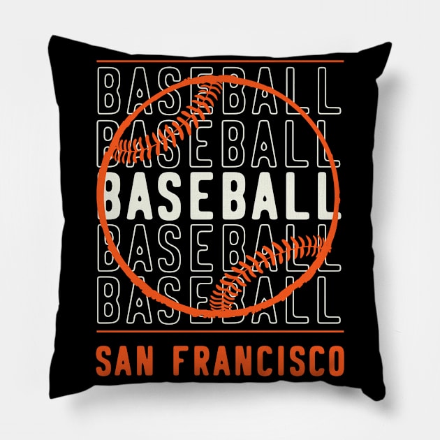 Baseball San Francisco Pillow by tropicalteesshop