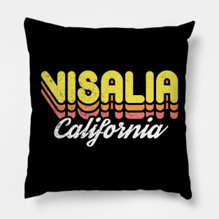 Retro Visalia California Pillow