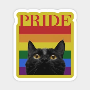 Vintage Black Cat Gay Pride Magnet