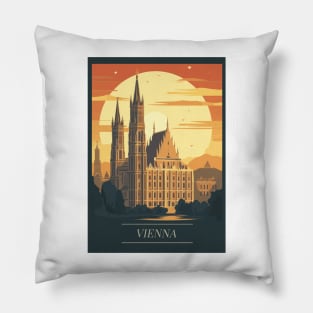 Vienna, Austria, Travel Poster Pillow