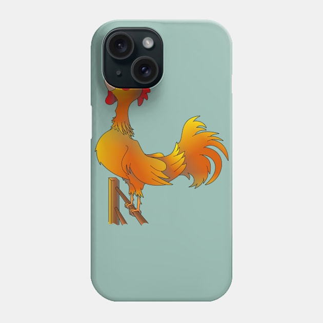 Bantam Rooster crowing Phone Case by mailboxdisco