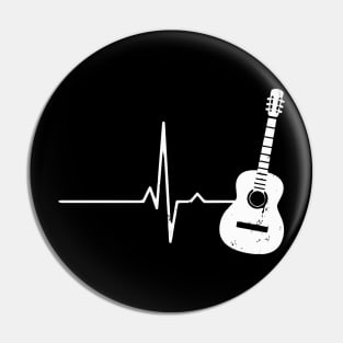 Acoustic Guitar Heartbeat Pin