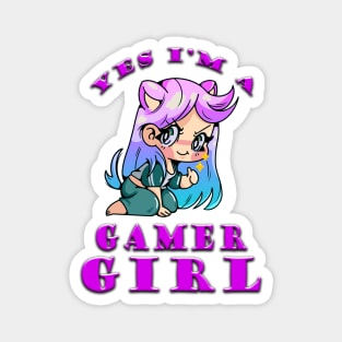 Yes Im A Gamer Girl Sly Purple Magnet