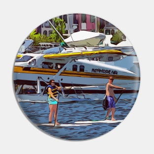 Seattle float plane on lake union Pin