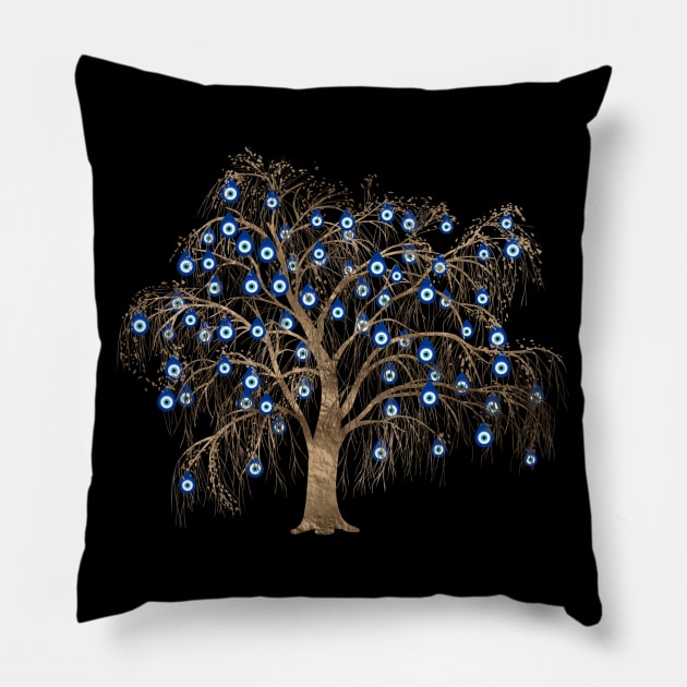 Nazar Charm Tree - Nazar eye - Turkish Eye Pillow by Nartissima