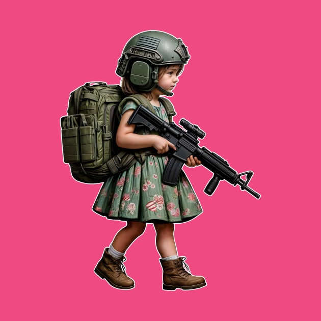 The Little Girl and a Toy Gun by Rawlifegraphic