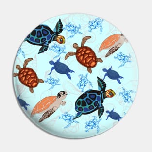 Sea turtles pattern Pin