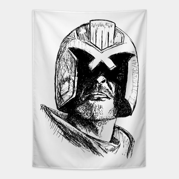 Dredd Inktober Tapestry by AwePup