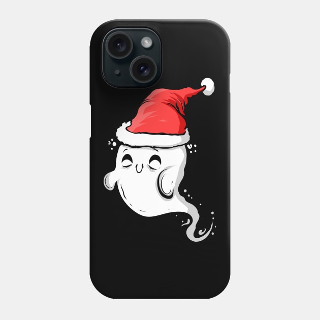 Cute Ghost Wearing Santa Hat Christmas Halloween Hallowxmas Phone Case by SinBle