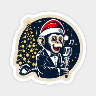 Singing Monkey Christmas Magnet