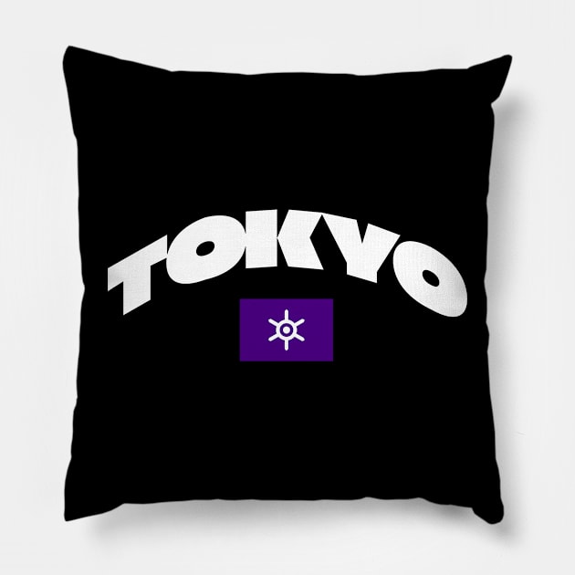 Tokyo, Japan City Flag Pillow by Issho Ni