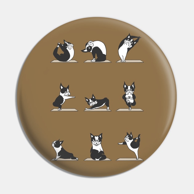 Boston Terriers Yoga Pin by huebucket