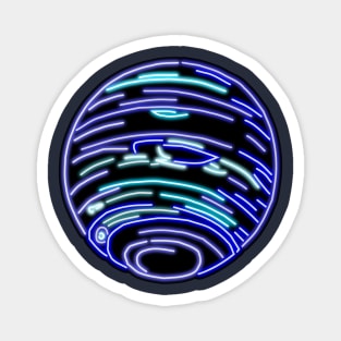 Electric Solar System Neon Neptune Top Left Magnet