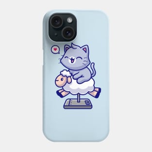 Cute Cat Riding Sheep Toy Cartoon Phone Case