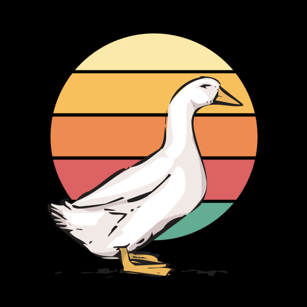 Duck Retro Vintage Sunset by Little Duck Designs