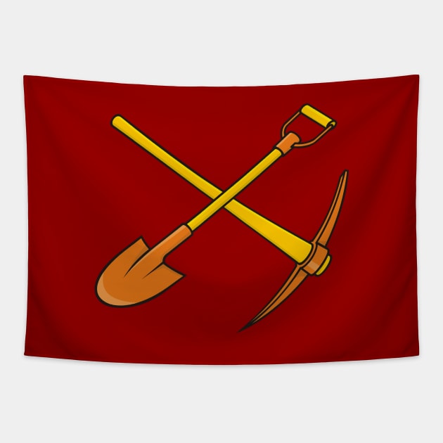 Pickaxe and Shovel Tapestry by sifis