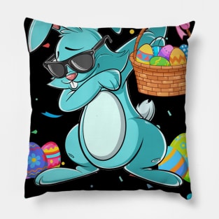 Dabbit Dabbing Easter Egg Basket Bunny Pillow