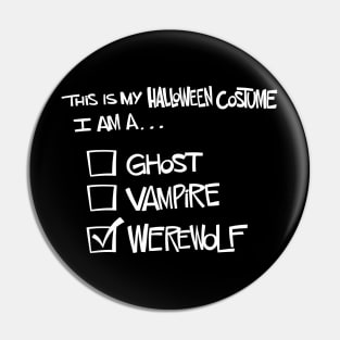 Werewolf Halloween Costume Pin