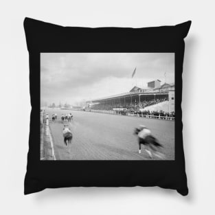 Horse Race in New Orleans, 1906. Vintage Photo Pillow