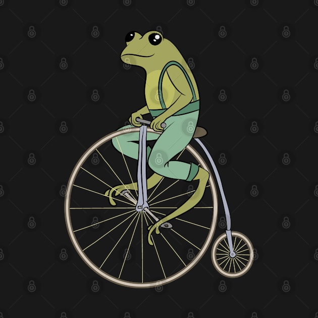 Cottagecore Aesthetic Frog Riding A Bicycle Vintage Nature by Designer-Girl