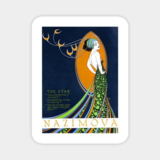 Alla Nazimova in Madame Peacock - Vintage Silent Film Poster Art Magnet by Naves