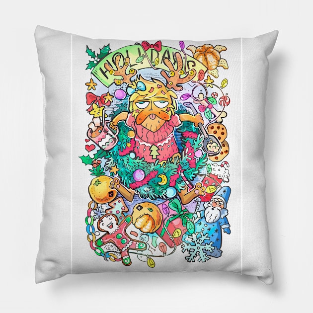 xmas holidays Pillow by Redmad