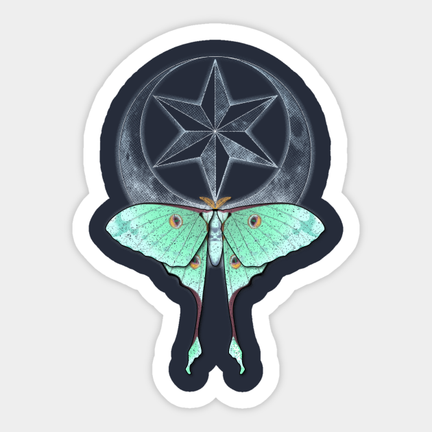 Luna Moth The Moon Atlas Moth Sticker Teepublic