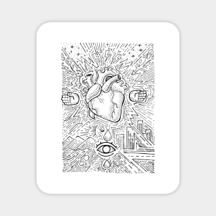 Urban electric heart illustration Magnet