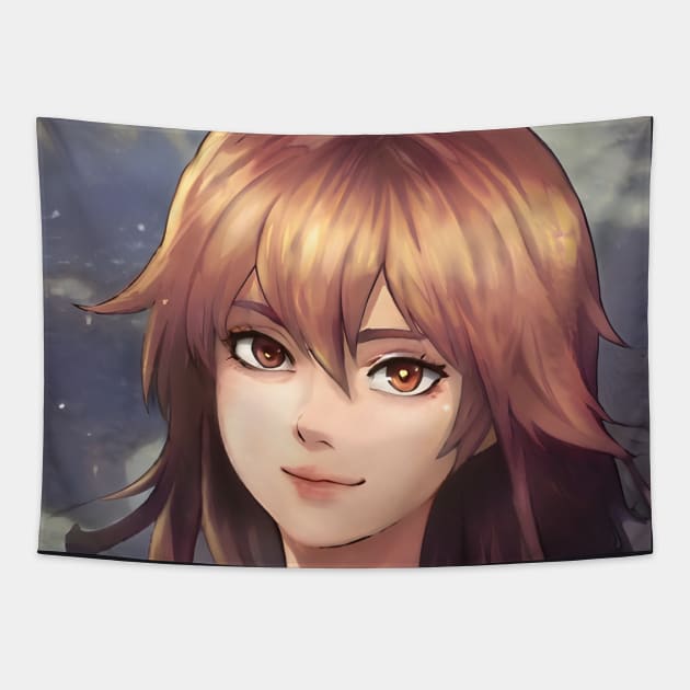 Brown Hair Anime Girl Tapestry by animegirlnft