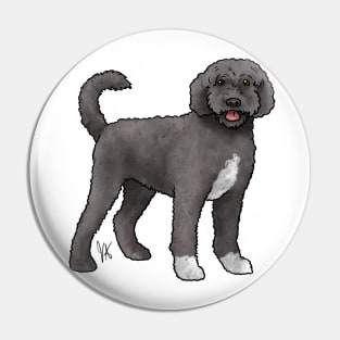 Dog - Portuguese Water Dog - Black Retriever Cut Pin