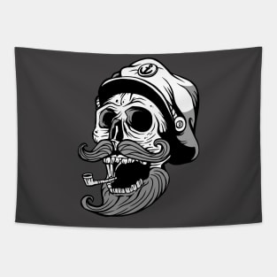 Laughing Skeleton Sea Captain Tapestry