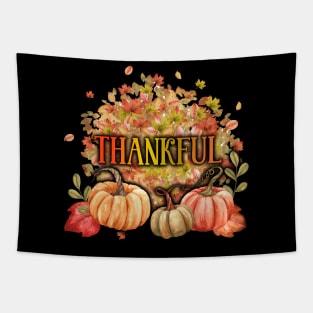 Happy Thanksgiving Day Autumn Fall Maple Leaves Thankful Tapestry