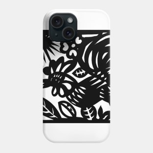 12 Zodiac Animal Signs Paper Cutting Rooster Phone Case