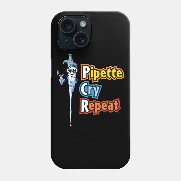 Pipette Cry Repeat Sad Cartoon Character Phone Case by SuburbanCowboy