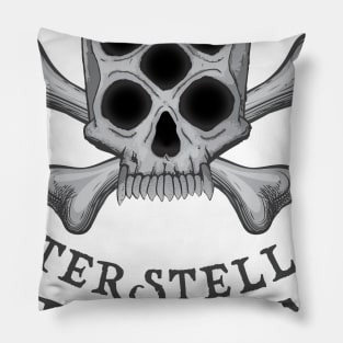 Interstellar space pirate skull crossbones Pillow