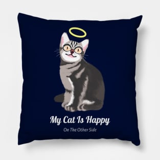 Happy and Forever Angel Cat Pillow