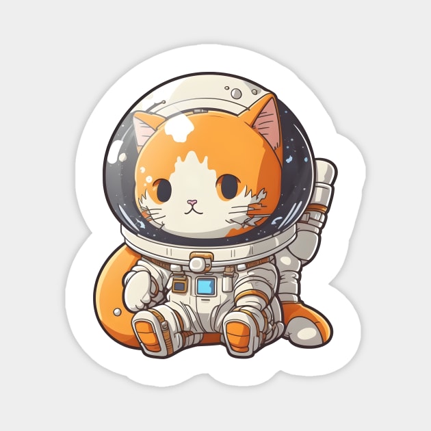 Astronaut Cat Magnet by Creatiboom