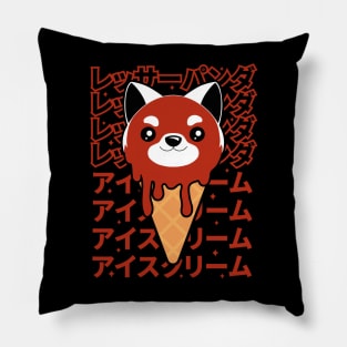 Kawaii Red Panda Ice Cream Pillow