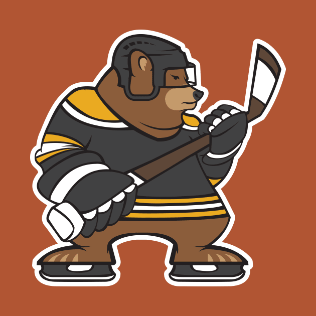 Boston Bruins Bear Hockey Design by stayfrostybro