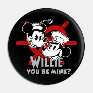 Steamboat Willie Retro Vintage Valentine Funny Meme Pin