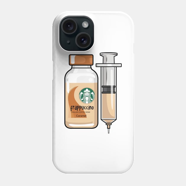 Caramel Iced Coffee Drink Injection for medical and nursing students, nurses, doctors, and health workers who are coffee lovers Phone Case by spacedowl