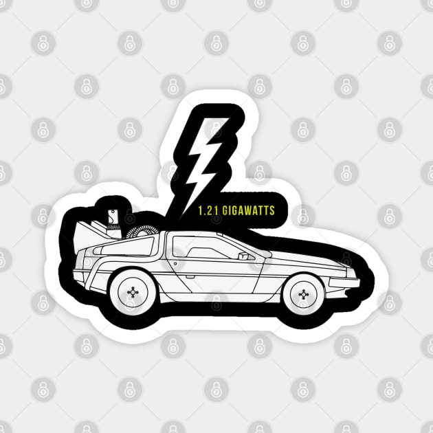 1.21 Gigawatts - Delorean Magnet by BodinStreet