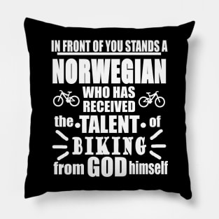 Norwegian Gift Biking Bike Tour Scandinavia Pillow