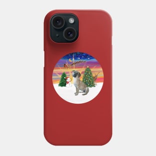 Santa's Sunset Take Off Featuring a Black Mouth Cur Phone Case