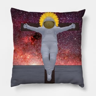 Crucified Astronaut with Halo Pillow