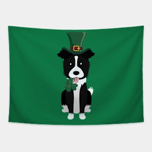 Border Collie St. Patrick's Day Dog Lover Owner Gift Tapestry