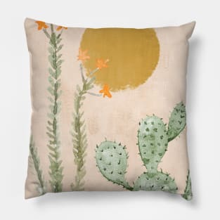 Watercolor Cactus And Flowers Edit Pillow