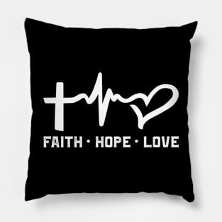 Faith Hope Love, Christian, Bible Verse Pillow