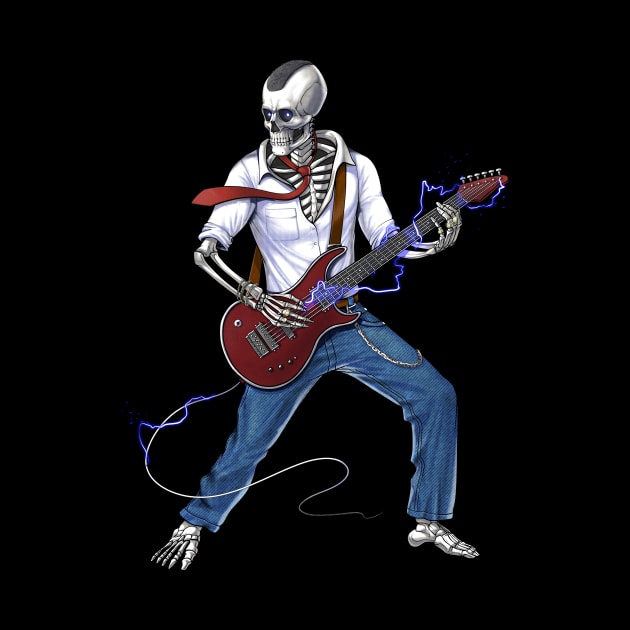 Skeleton Metal Music Guitarist by underheaven