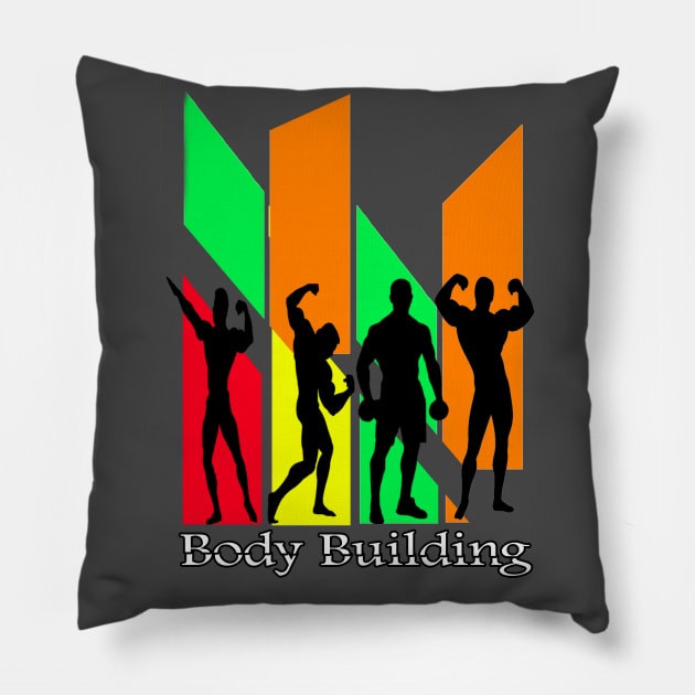 Bodybuilding pose Pillow by Khanna_Creation